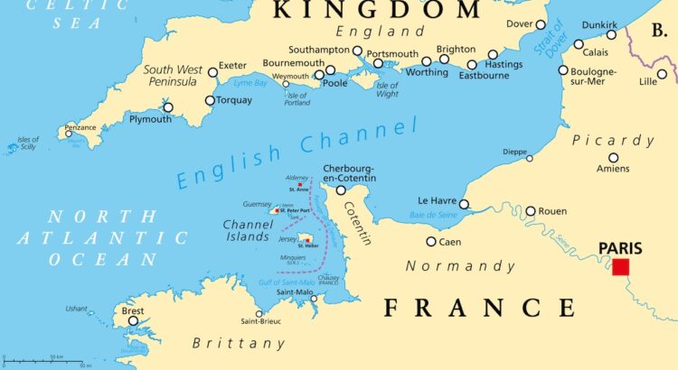 Carte avec les îles anglo-normandes
