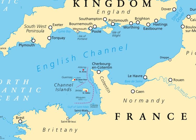 Carte avec les îles anglo-normandes